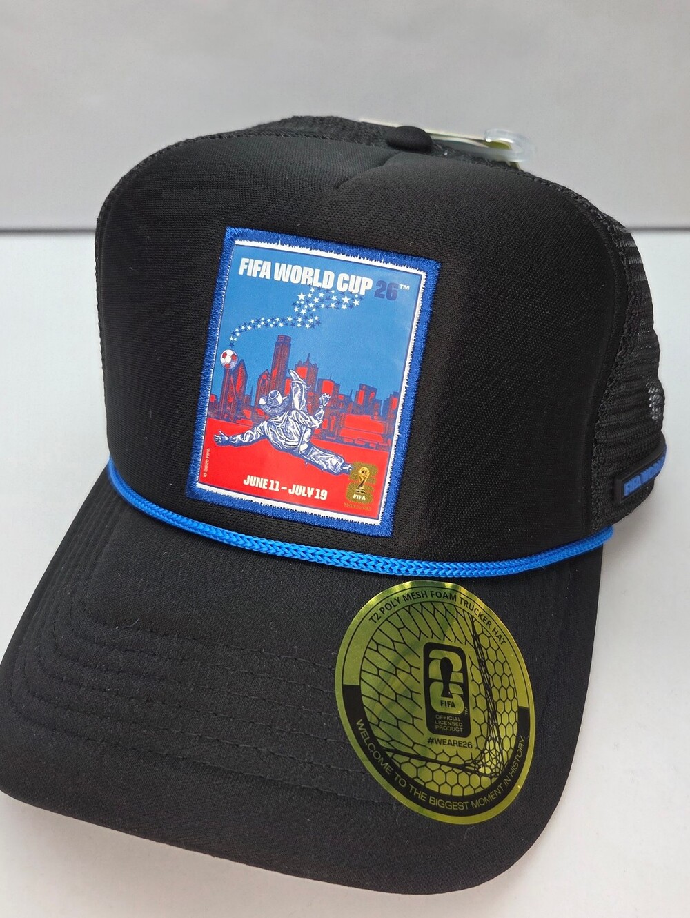 FIFA World Cup 2026 Trucker Hat Black Snapback Soccer Graphic Official NWT